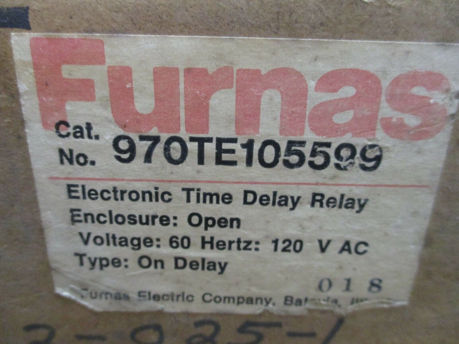 Furnas Time Delay Relay 970TE105599 120V 60Hz New Surplus