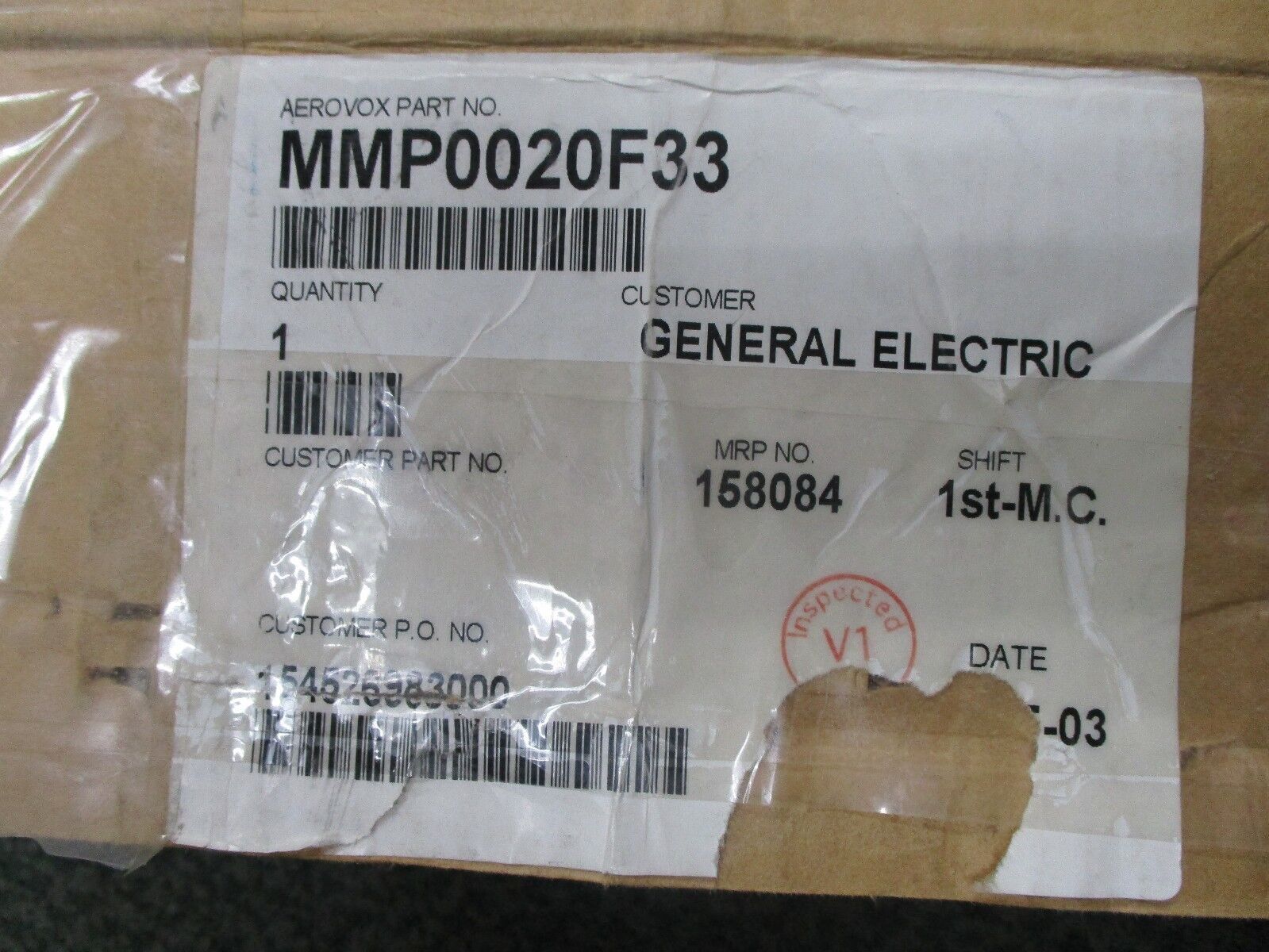 Acrovox Power Factor Correction Capacitor MMP0020F33 20KVAR 480V 3Ph 60Hz