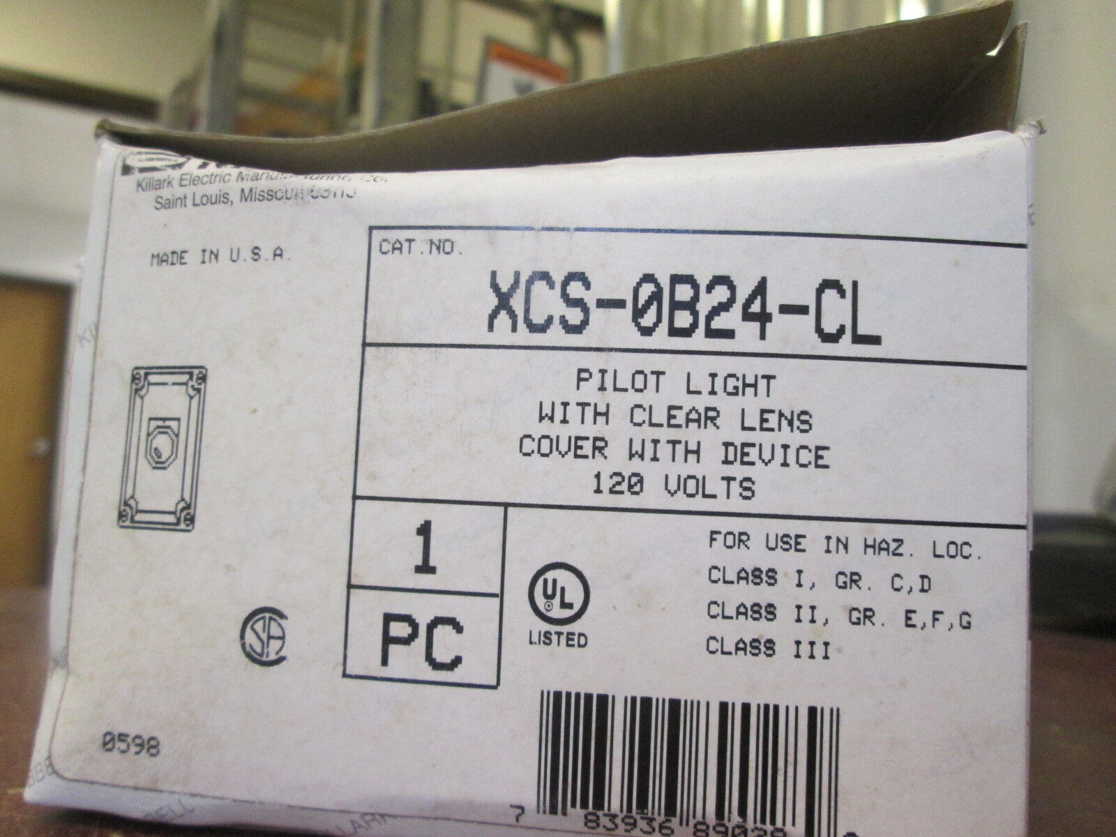 Hubbell Killark Explosion Proof Pilot Light XCS-0B24-CL 120V Clear Lens