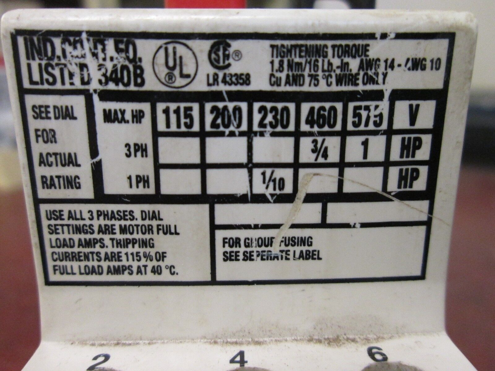 Square D Manual Motor Starter 2520 MP1.0 Range: 1-1.6A Used