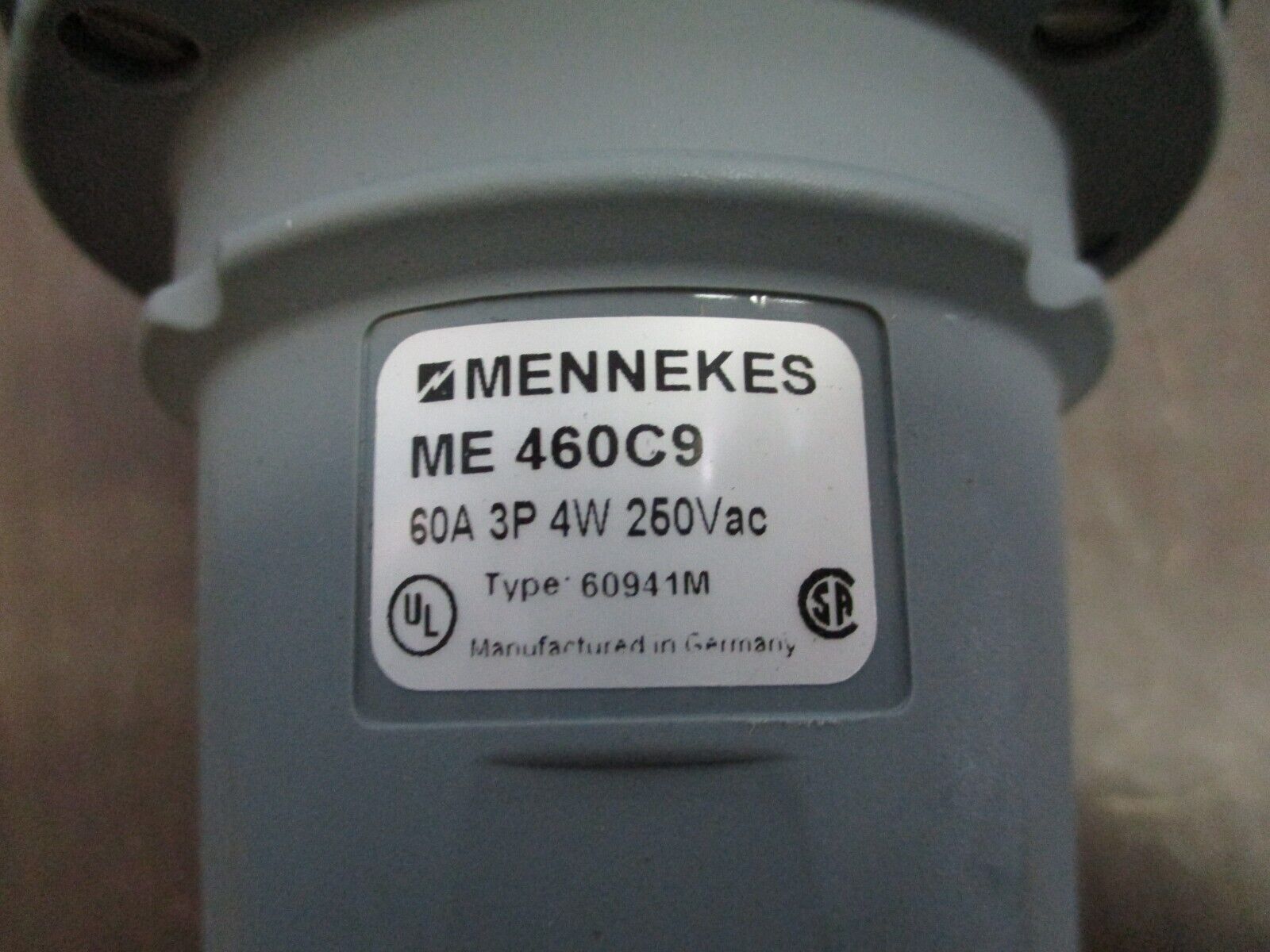 Mennekes Connector ME 460C9 60A 250V 3P 4W Used