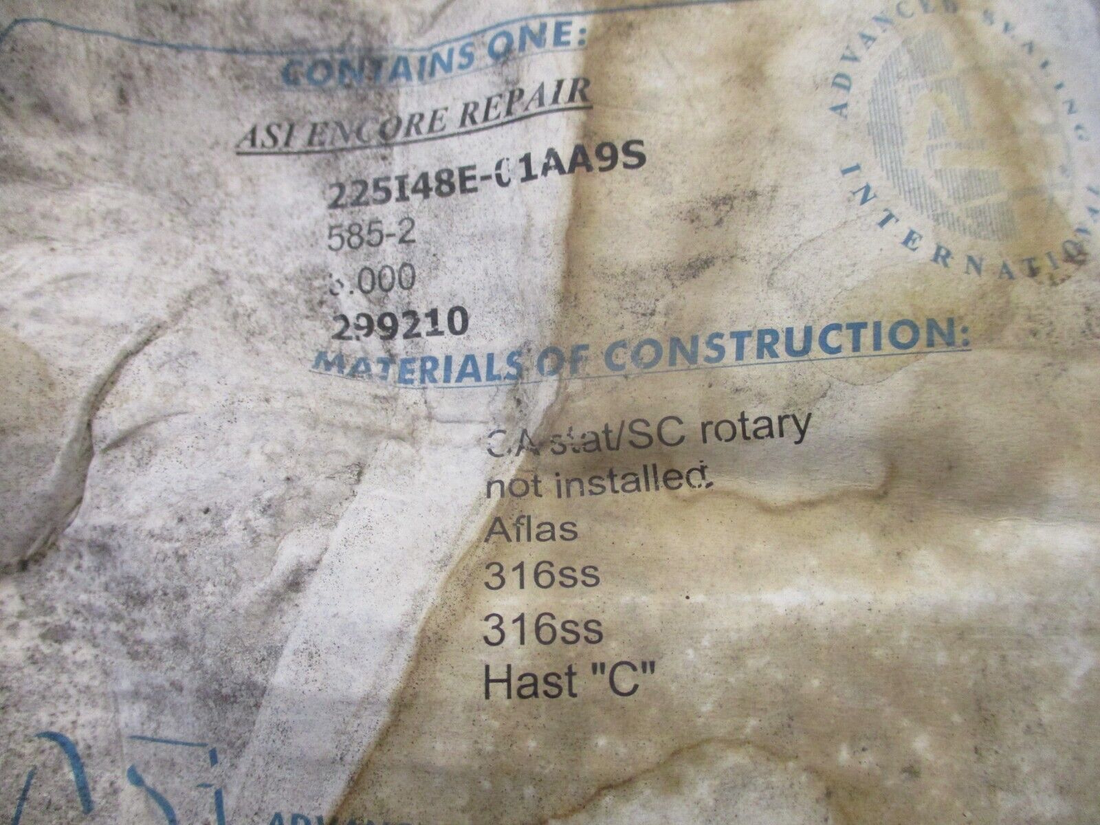 ASI Mechanical Seal 585-2 316SS