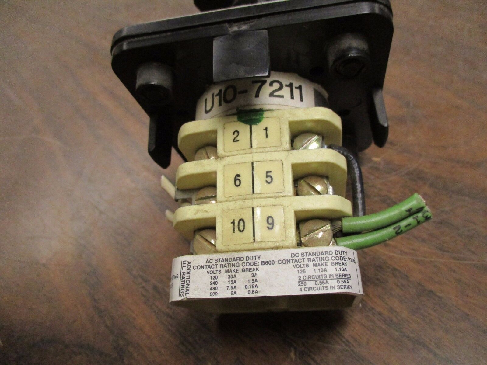 Gave Ammeter Rotary Switch U10-7211 10A 600V Used