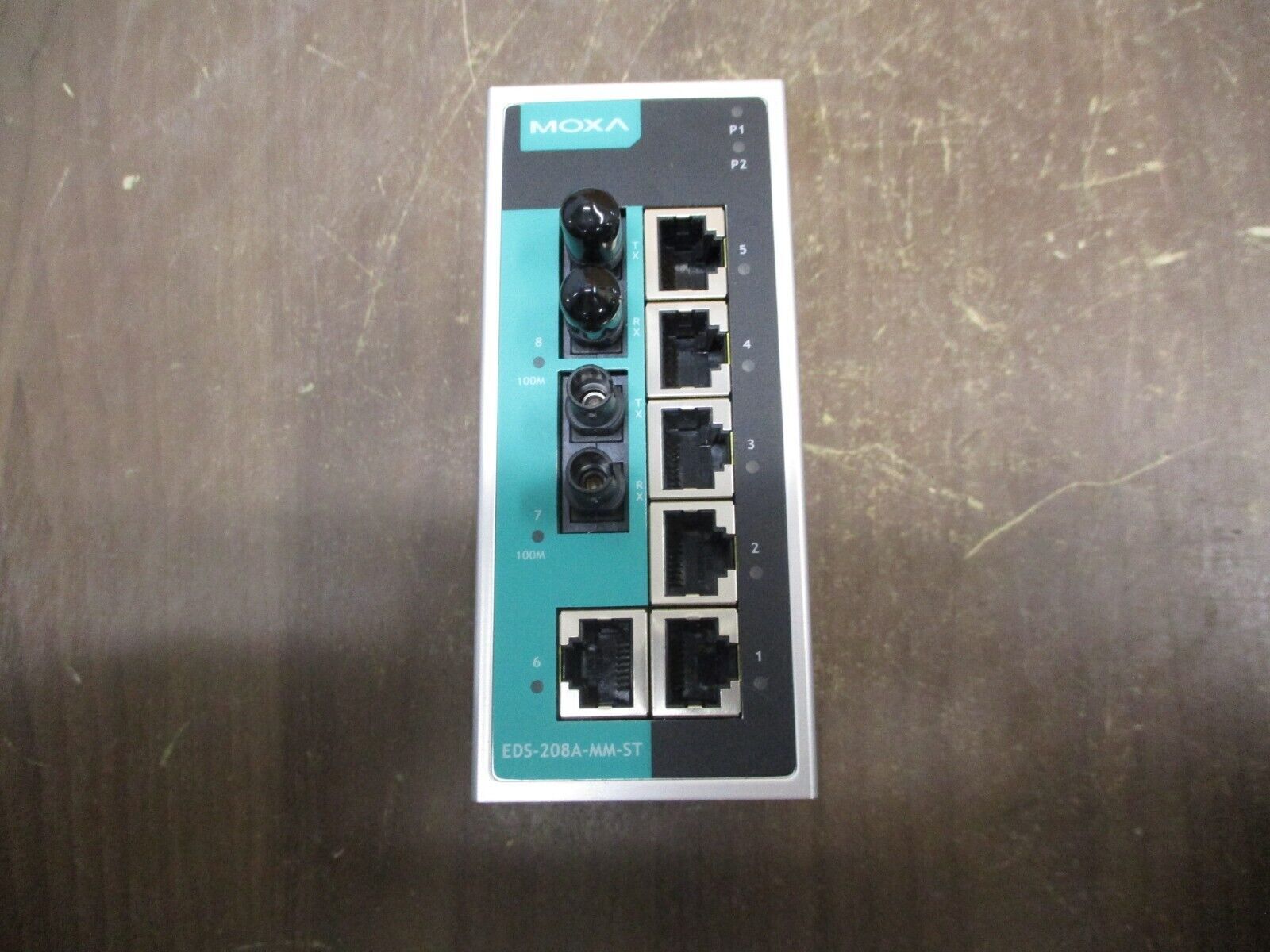 Moxa Unmanaged Ethernet Switch EDS-208A-MM-ST Rev. 1.2.0 8-Port Used