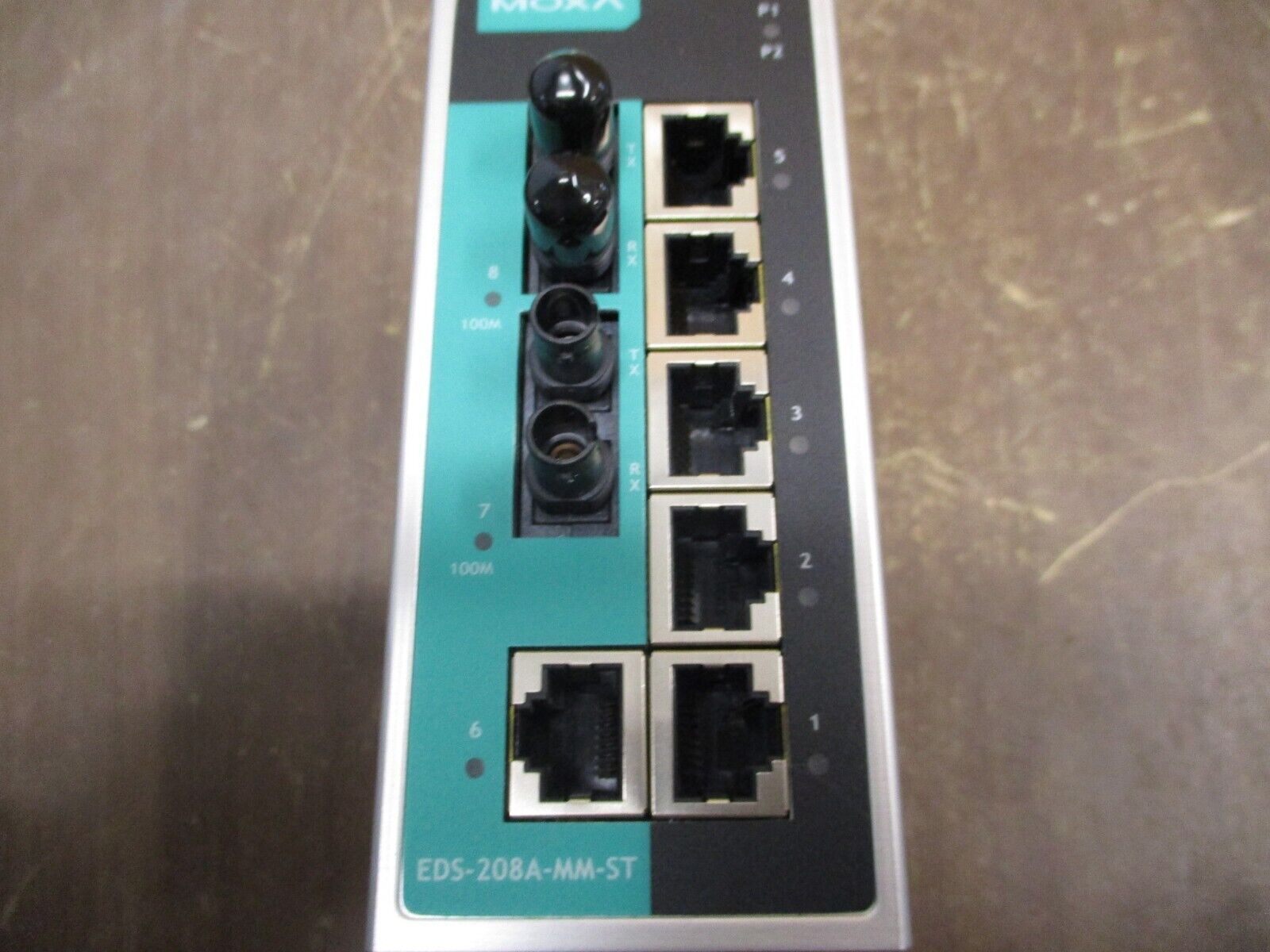 Moxa Unmanaged Ethernet Switch EDS-208A-MM-ST Rev. 1.2.0 8-Port Used