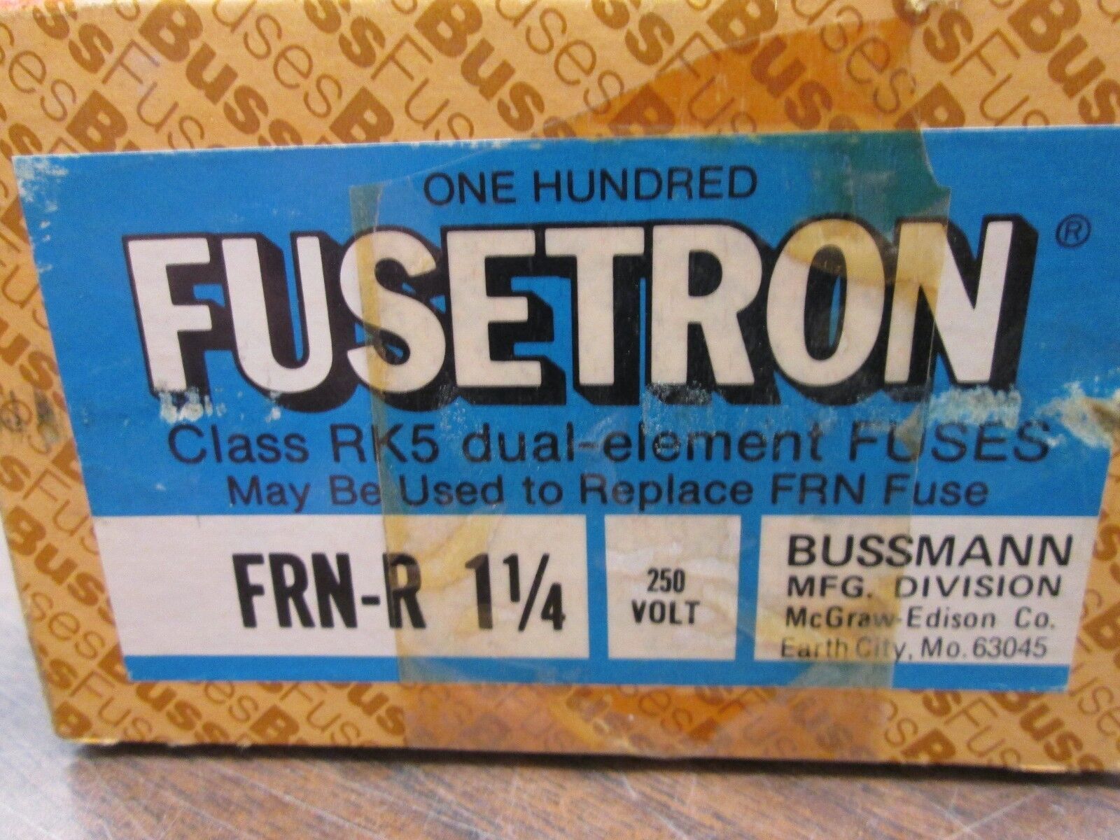 Bussmann Fusetron Fuse FRN-R 1 1/4 250A 1-1/4A *Box of 100* New Surplus