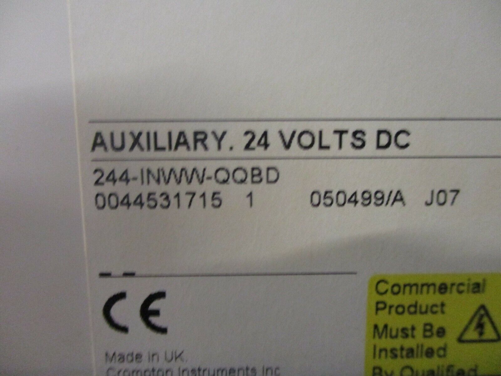 Crompton Digital Panel Meter 244-INWW-QQBD 120V 0.5A 45/66Hz Aux: 24VDC Used