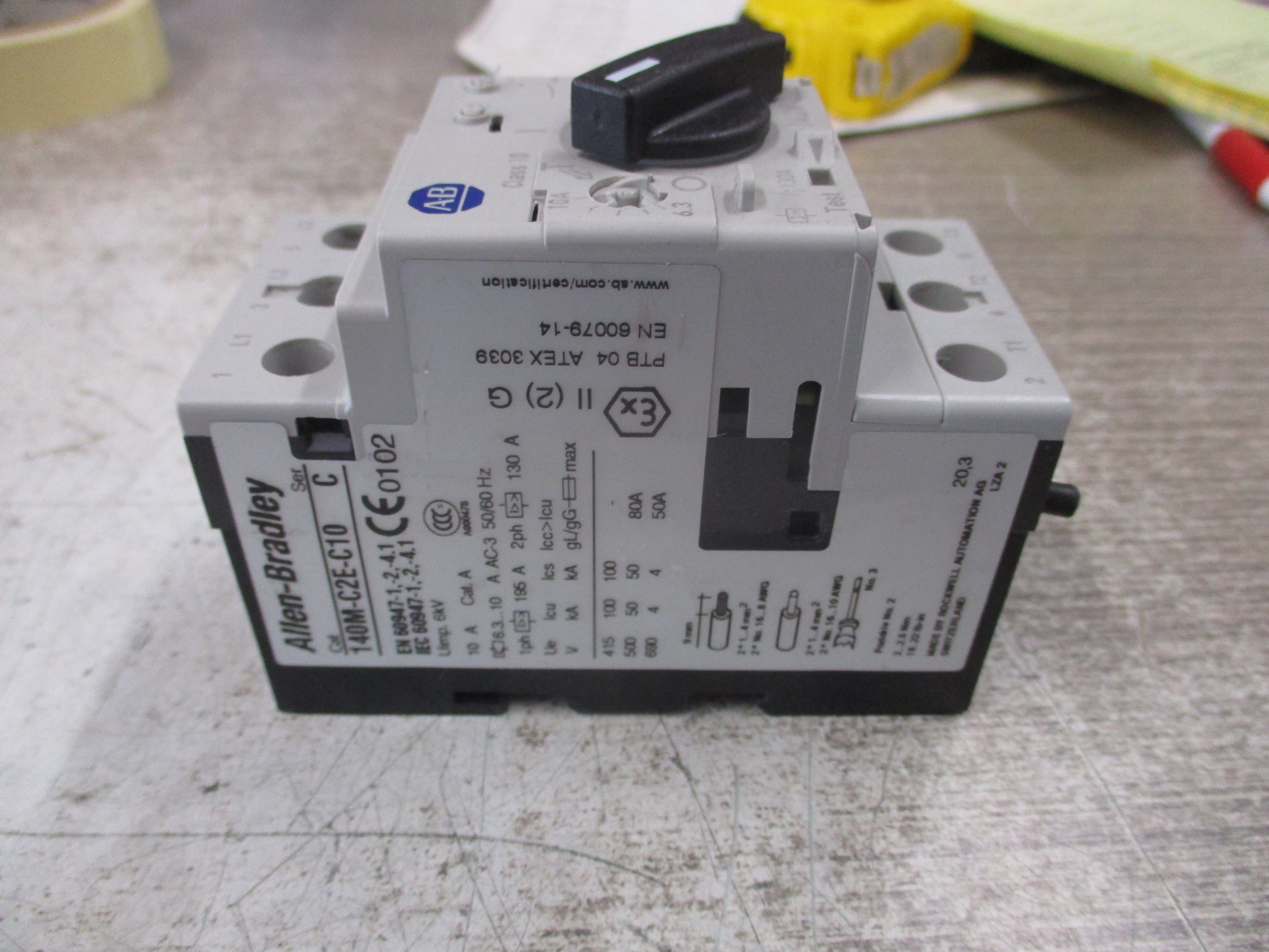 Allen-Bradley Manual Motor Protector 140M-C2E-C10 Trip: 6.3-10A Used