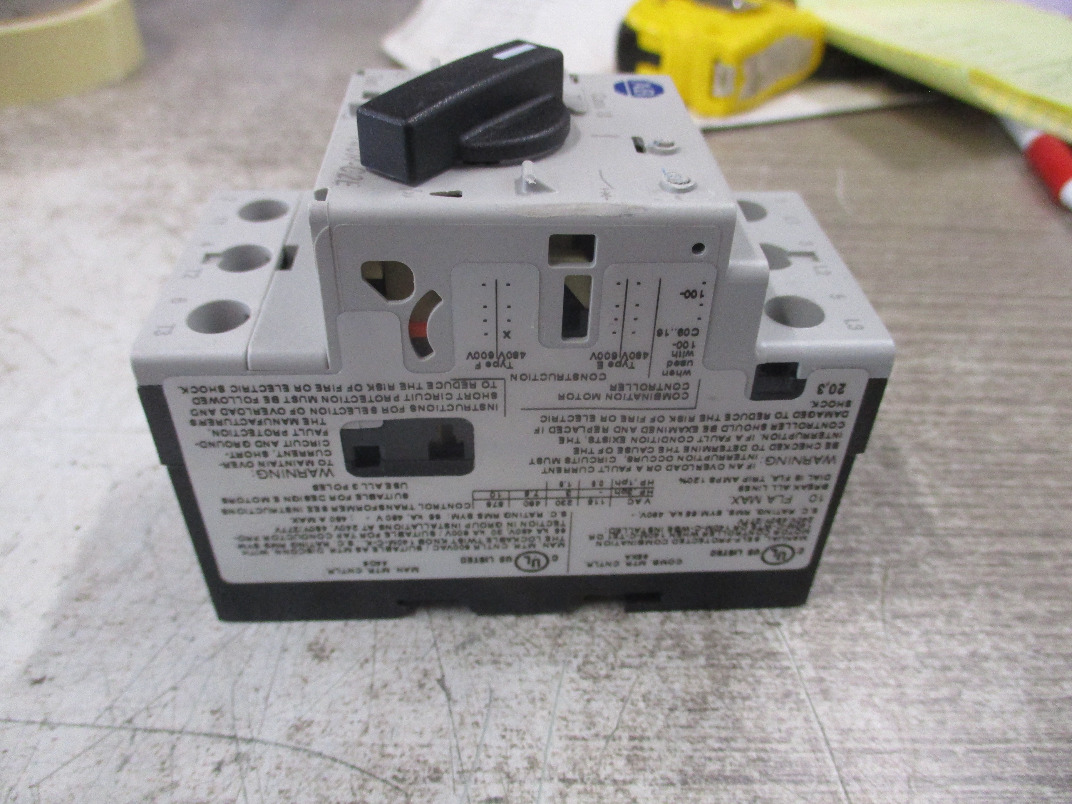 Allen-Bradley Manual Motor Protector 140M-C2E-C10 Trip: 6.3-10A Used