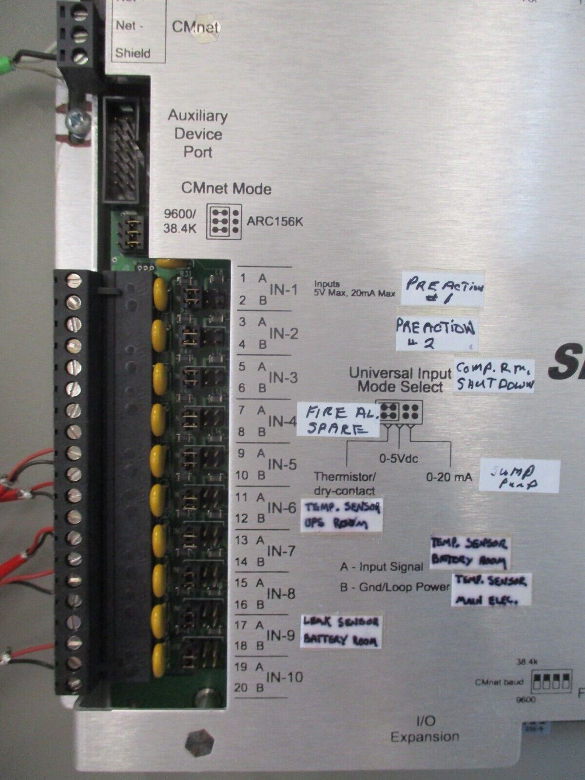 Liebert SiteIO10 10-Input Module Assembly 166516G1 Rev. 4 24V 1Ph Used