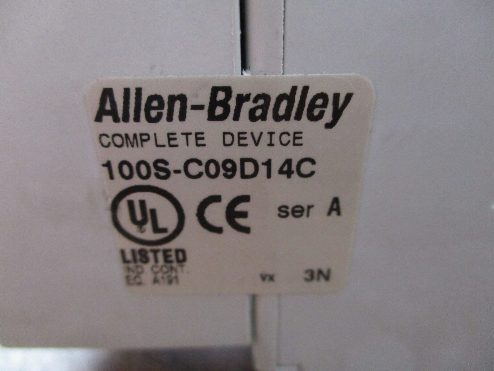 Allen-Bradley Safety Contactor 100S-C09D14C 120V Coil 25A 600V, Used