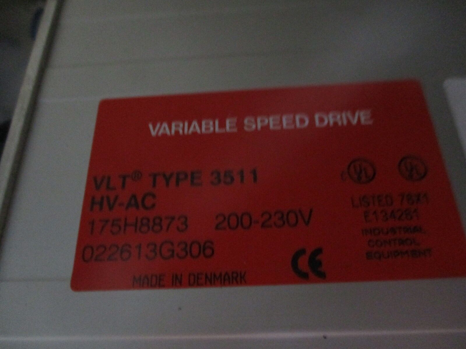 Graham VLT 3511 AC Drive 175H8873 10HP 200-230V Used