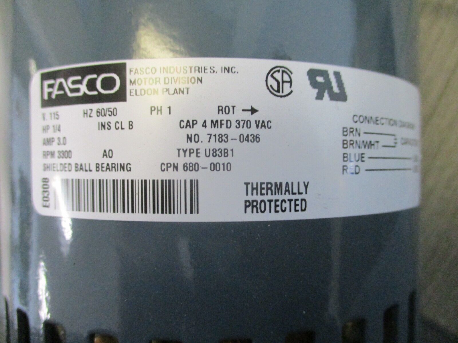 Moog Centrifugal Blower TCP 134-005 115VAC #A 1/4 HP 3300RPM Used.
