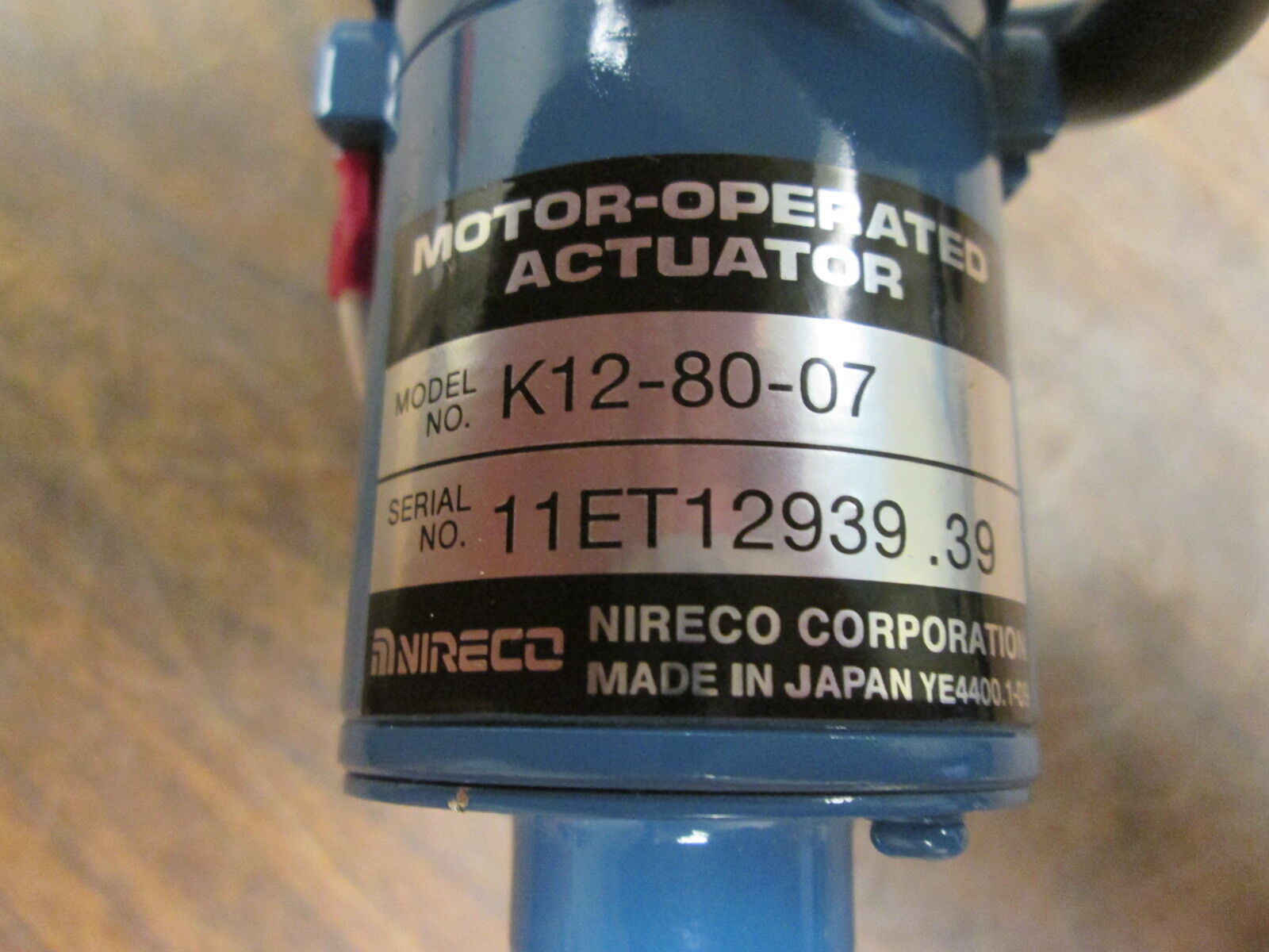 Nireco Motor-Operated Actuator K12-80-07 Used
