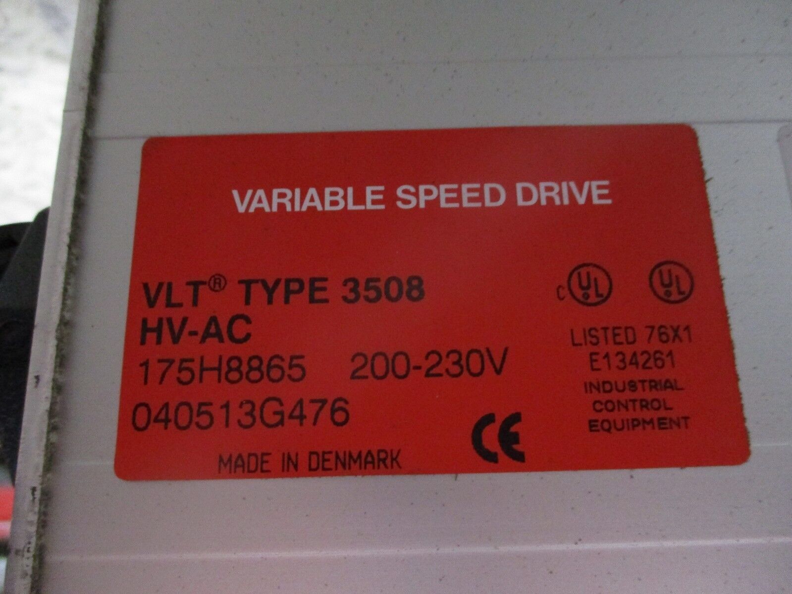 Graham VLT 3508 AC Drive 175H8865 5HP 200-230V Used