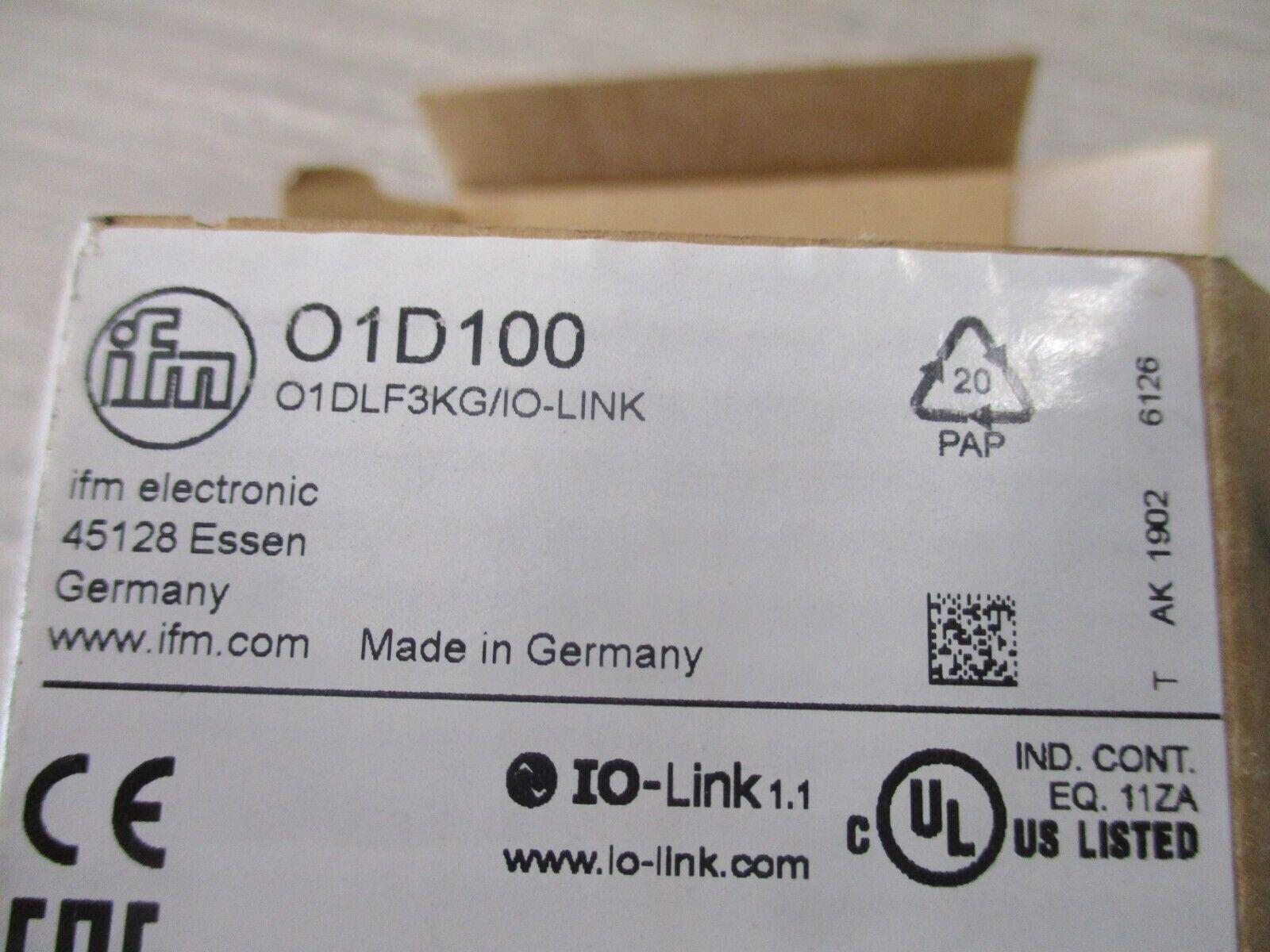 ifm O1D100 Distance Sensor O1DLF3KG/IO-LINK 18-30VDC 200MA New Surplus