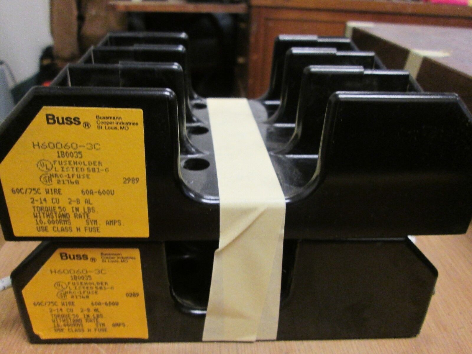 Bussmann Fuse Block H60060-3C 60A 600V 3P Lot of 2 Used
