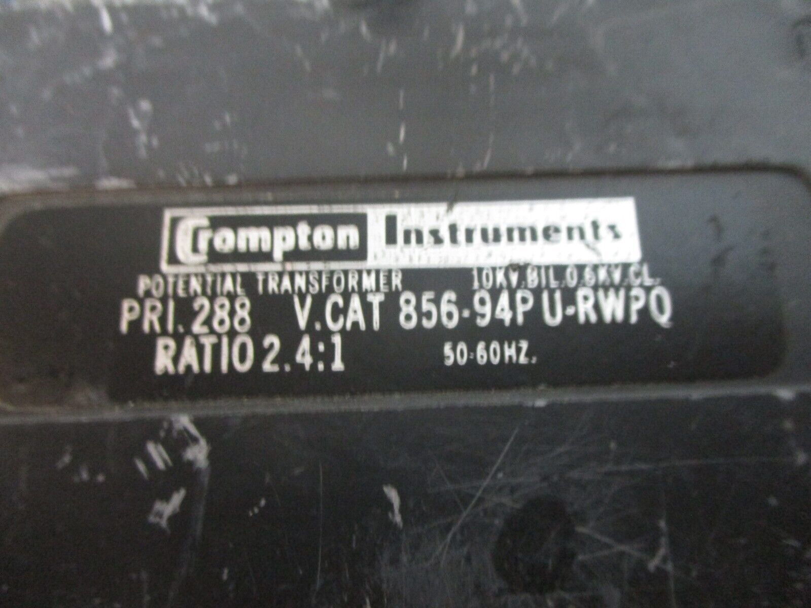 Crompton Instruments Potential Transformer 856-94PU-RWPQ Pri: 288V Ratio 2.4:1
