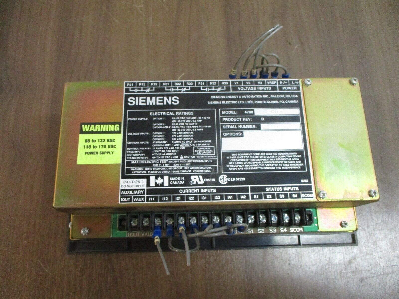 Siemens 4700 Panel Meter 4700-BD-11HN Rev. B Used