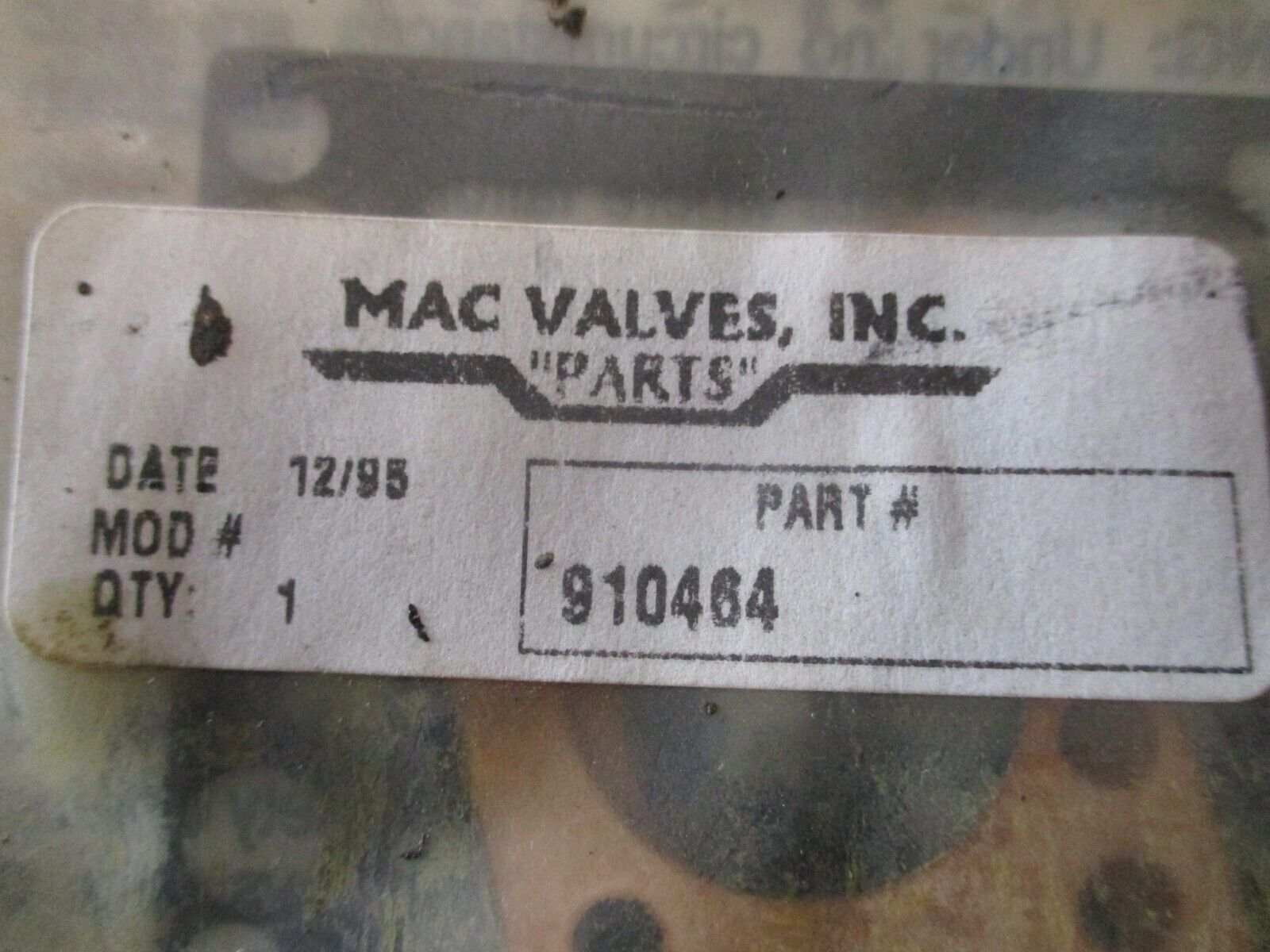 MAC Valves Valve Rebuild Kit 910464 New Surplus
