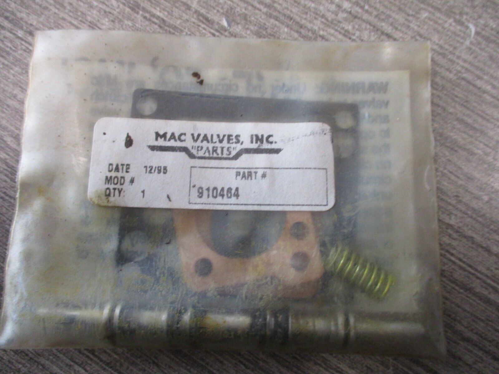 MAC Valves Valve Rebuild Kit 910464 New Surplus