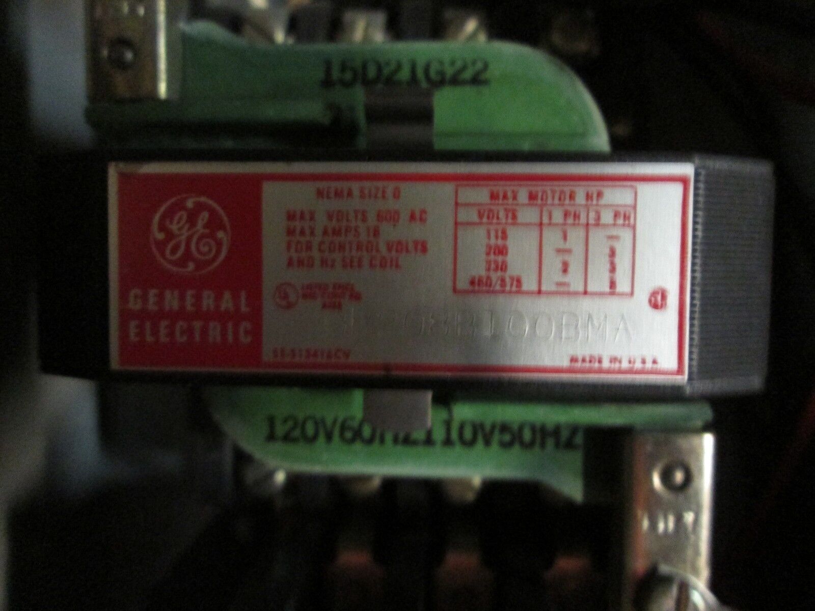 General Electric Size 0 Combination, CR208B100BMA, Fusible, 600V, 18A Used