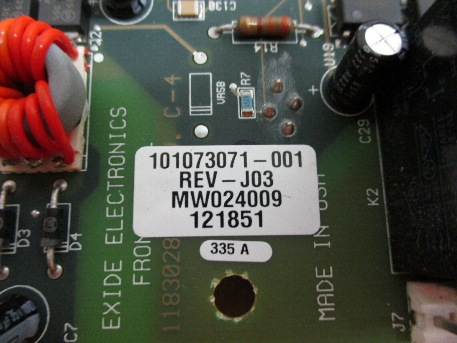 Eaton Monitor Panel Control Board 101073071-001 Rev. J03 Used