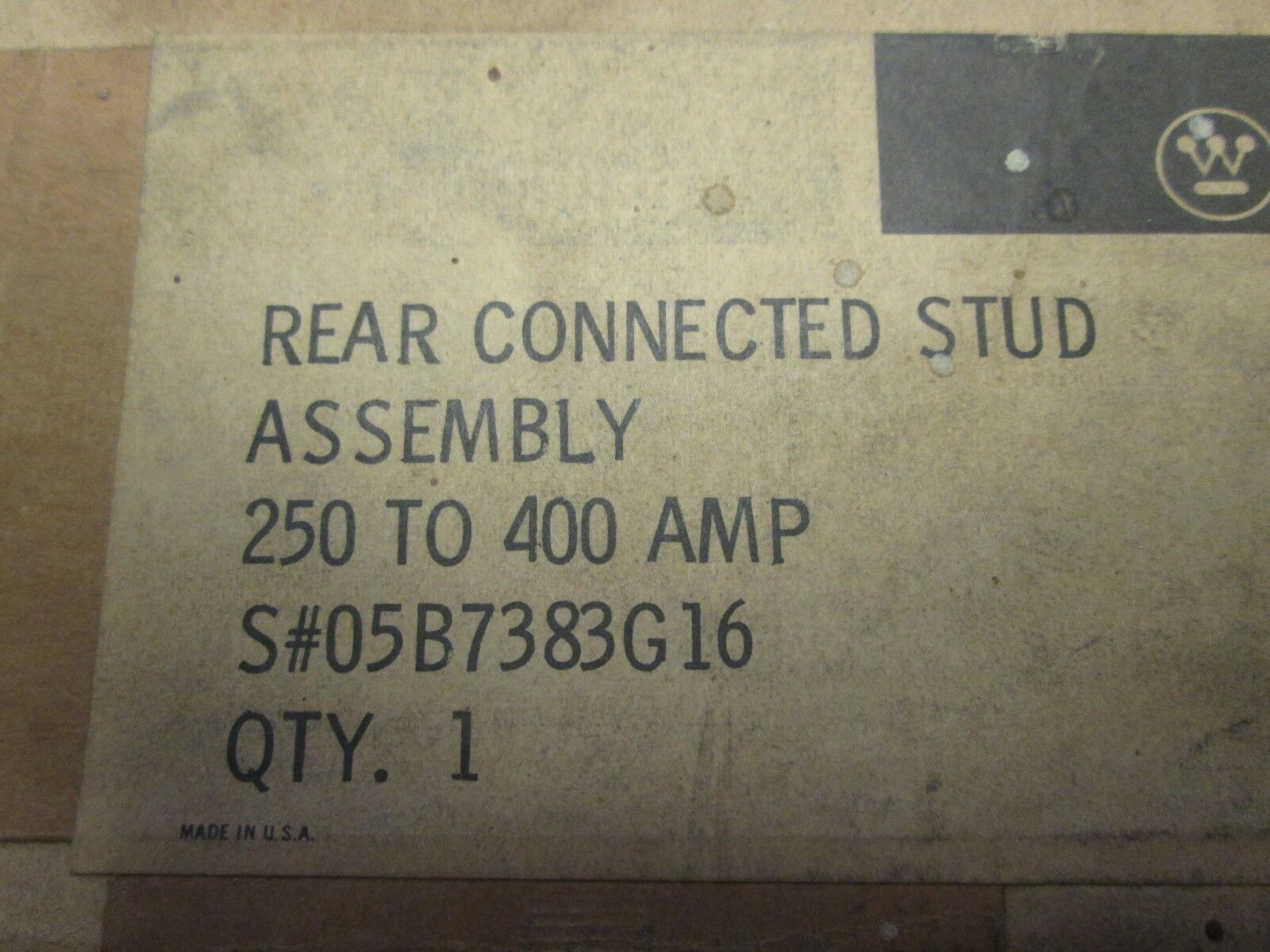 Westinghouse Rear Connected Stud Assy 05B7383G16 250-400A New Surplus