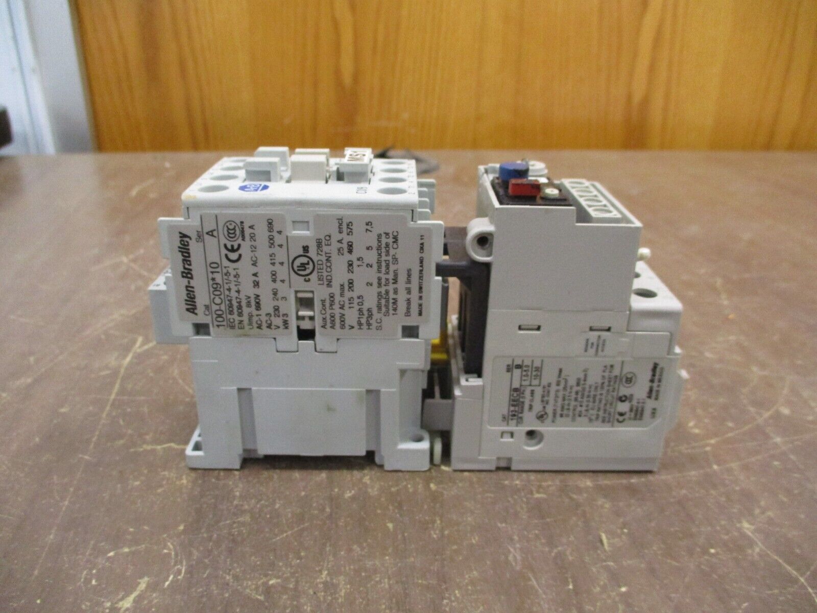 Allen-Bradley Starter 100-C09*10 / 193-EECB 120V Coil Trip: 1.0-5.0A 600V Used
