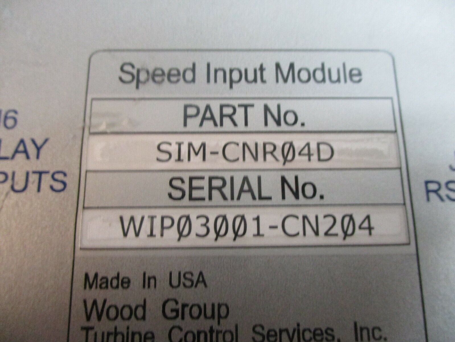 Wood Group Speed Input Module SIM-CNR04D 24VDC 10W Used