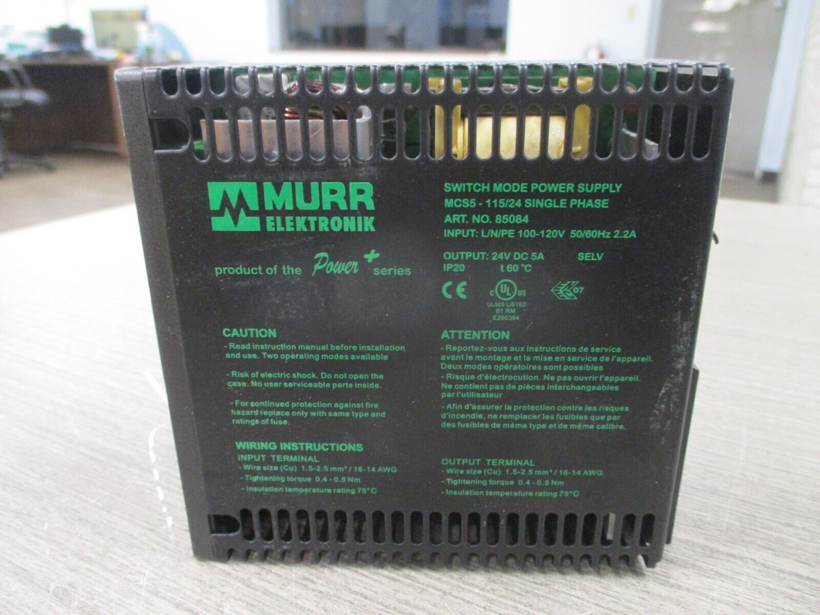 Murr Power + Switch Mode Power Supply 85084 Input: Output: Used