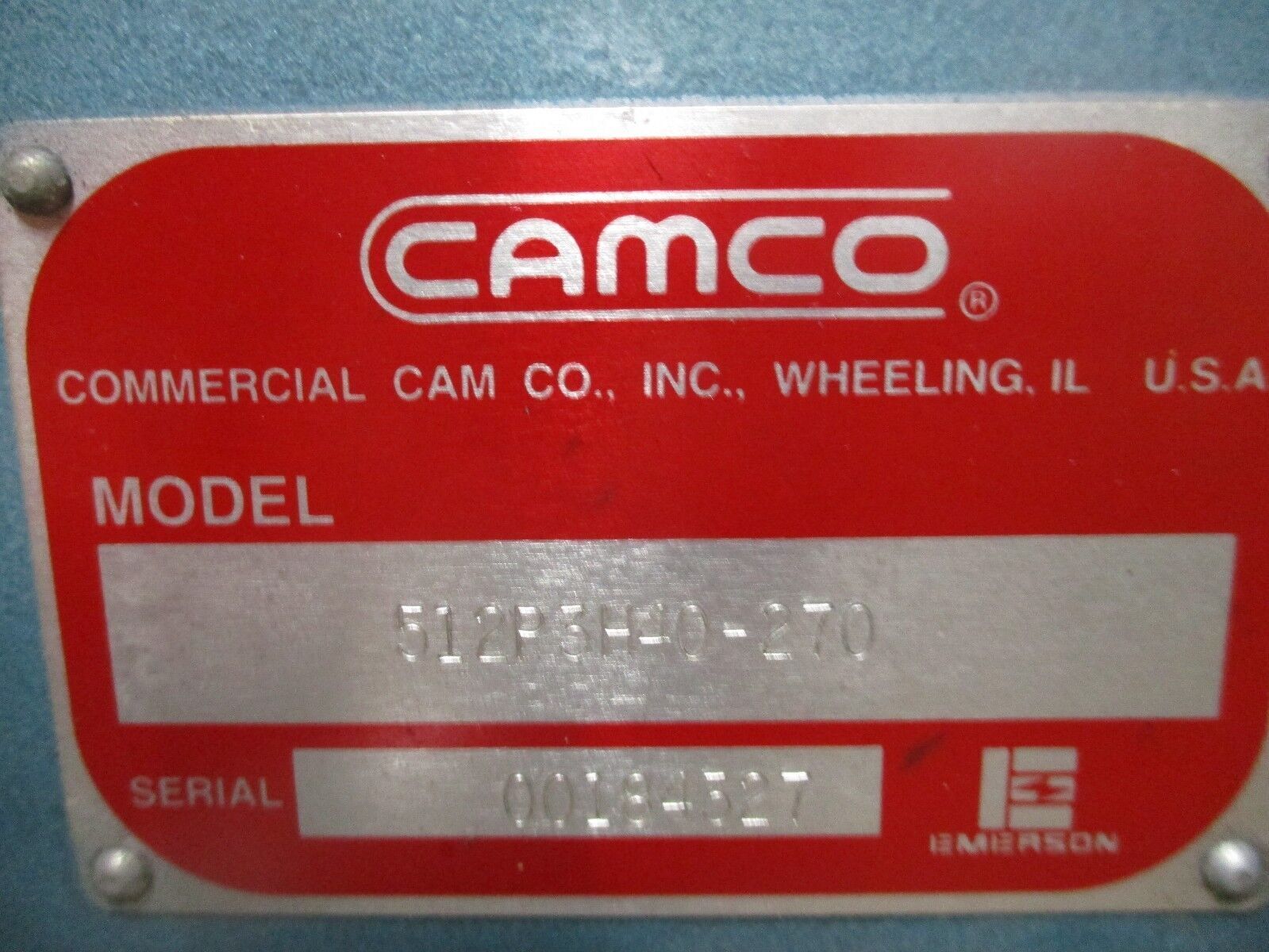 Camco Parallel Index Drive w/ Reducer 512P3H40-270 Ratio 60:1 1800RPM In