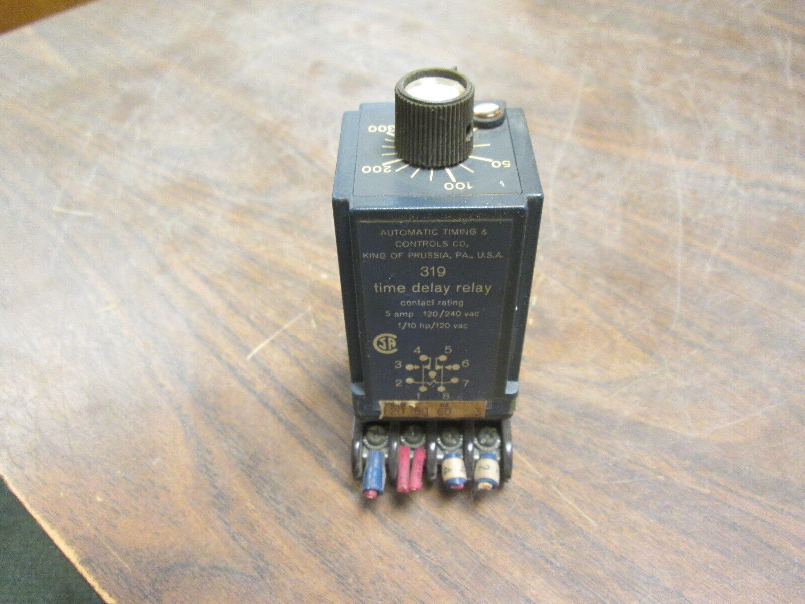 ATC Time Delay Relay 319 120/240VAC 5A Range: 0-300sec Used