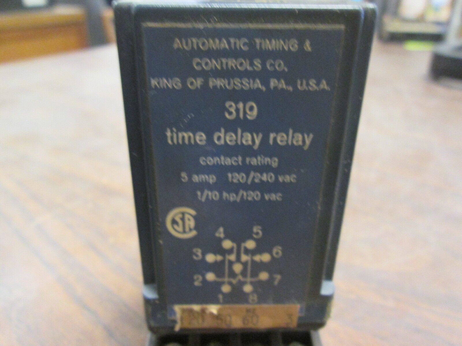 ATC Time Delay Relay 319 120/240VAC 5A Range: 0-300sec Used