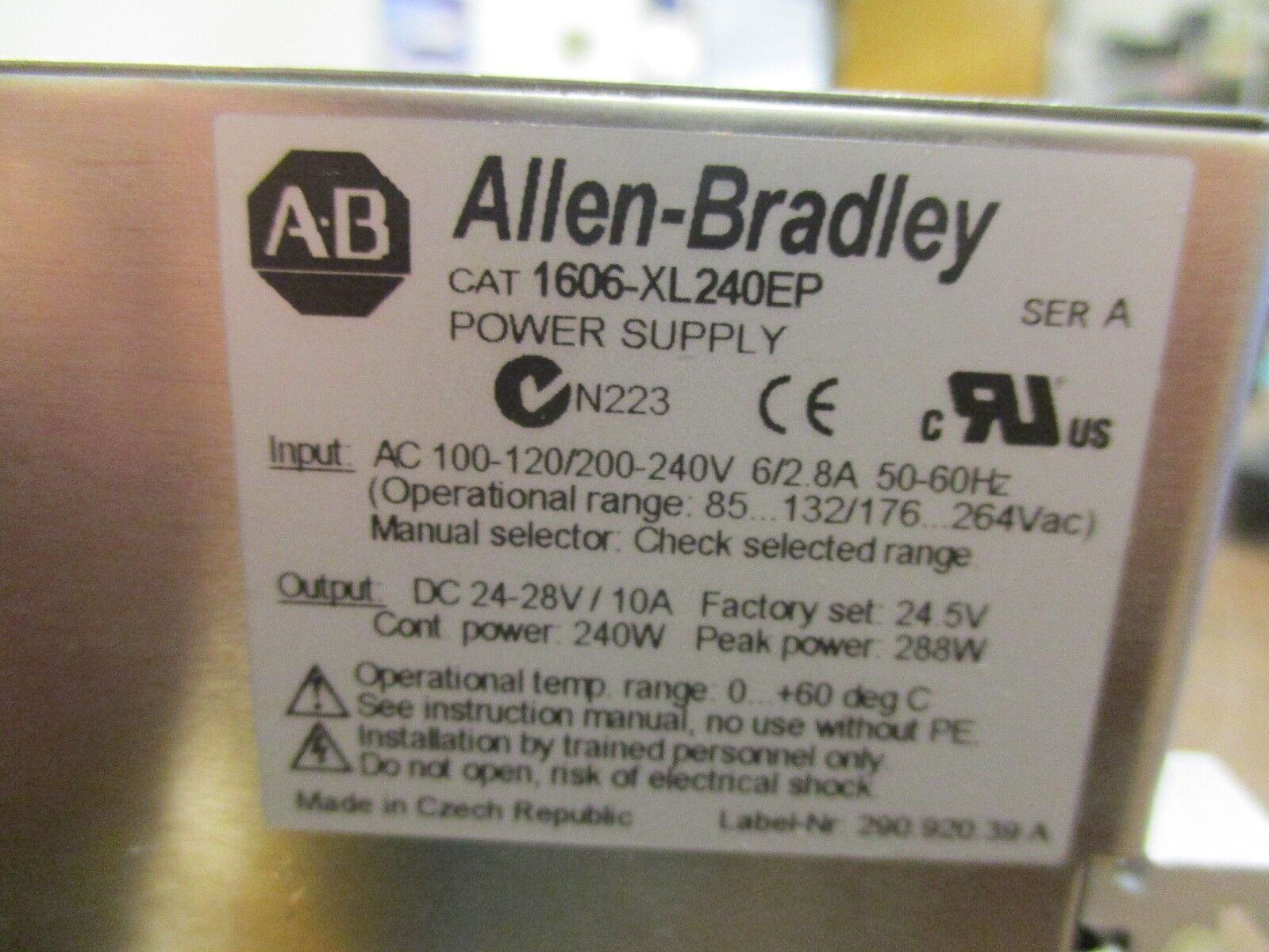 Allen-Bradley Power Supply 1606-XL240EP Used