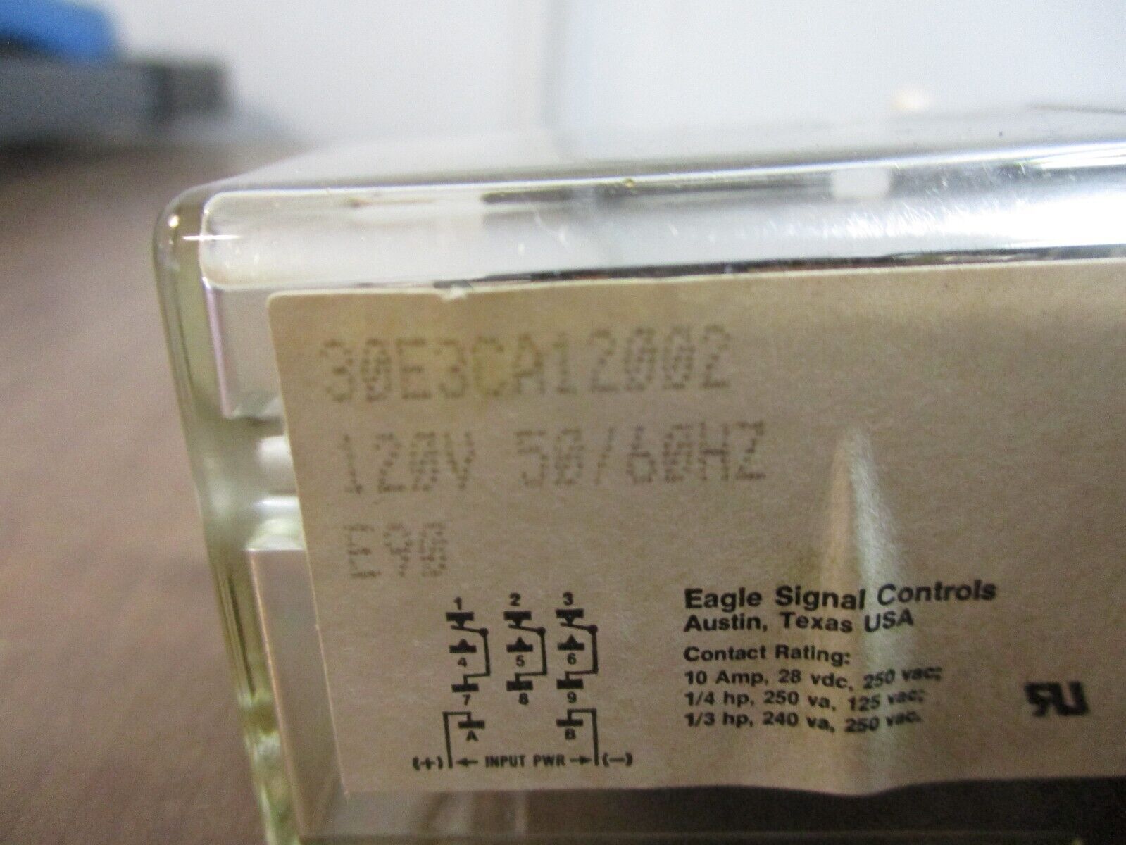 Eagle Signal Relay 30E3CA12002 120V Coil w/ Base Used
