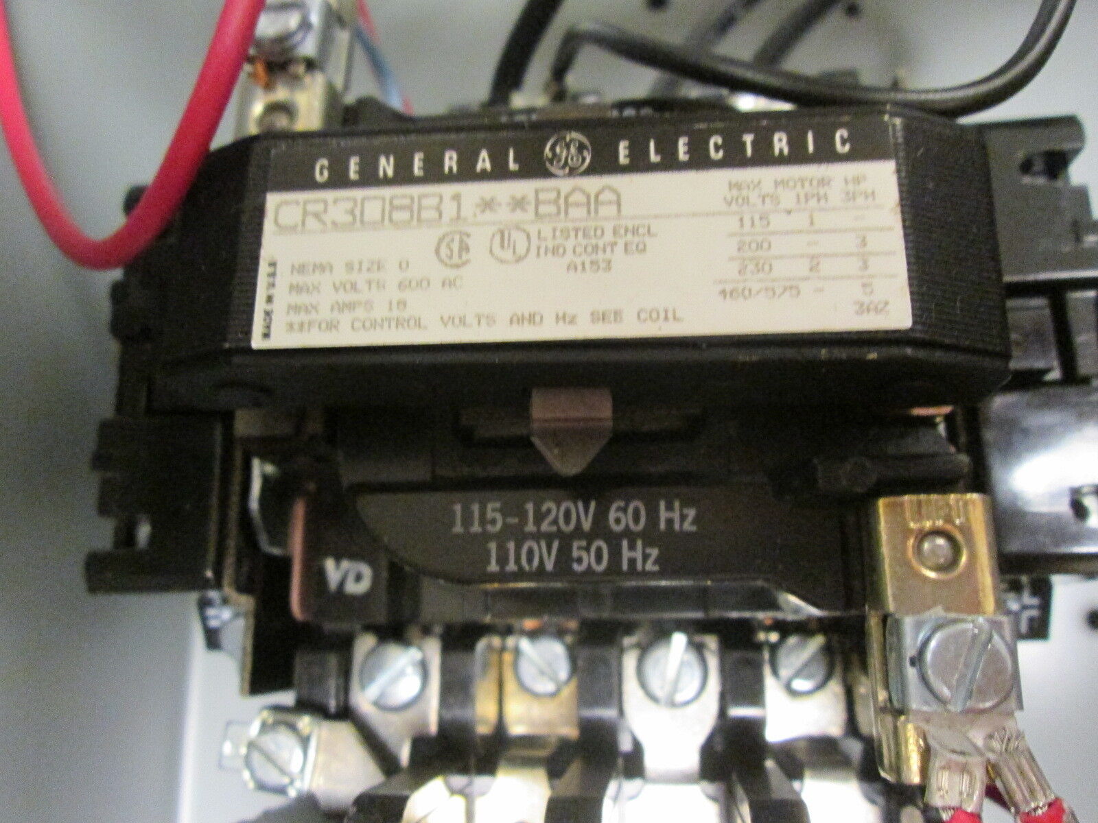 GE Fusible Size 0 Combination CR308B1**BAA 115-120V Coil *No Heaters* Used