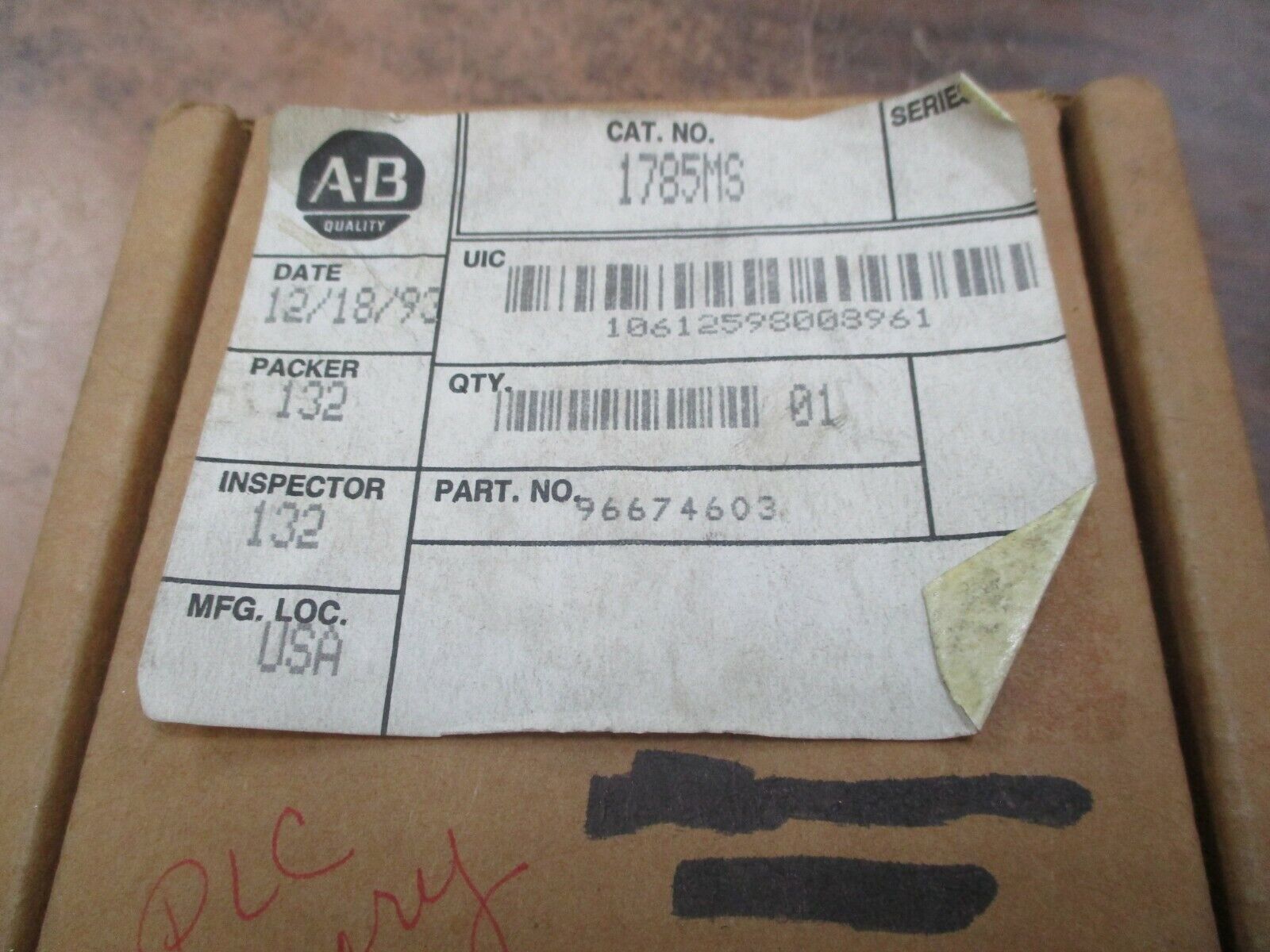 Allen-Bradley 8K RAM Memory Module 1785MS New Surplus