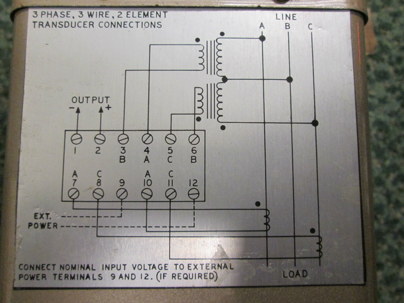 Transdata Watt Transducer Model 20WP552 3 Ph, 3 Wire, 2 Element, 5A, 120V, 60 HZ