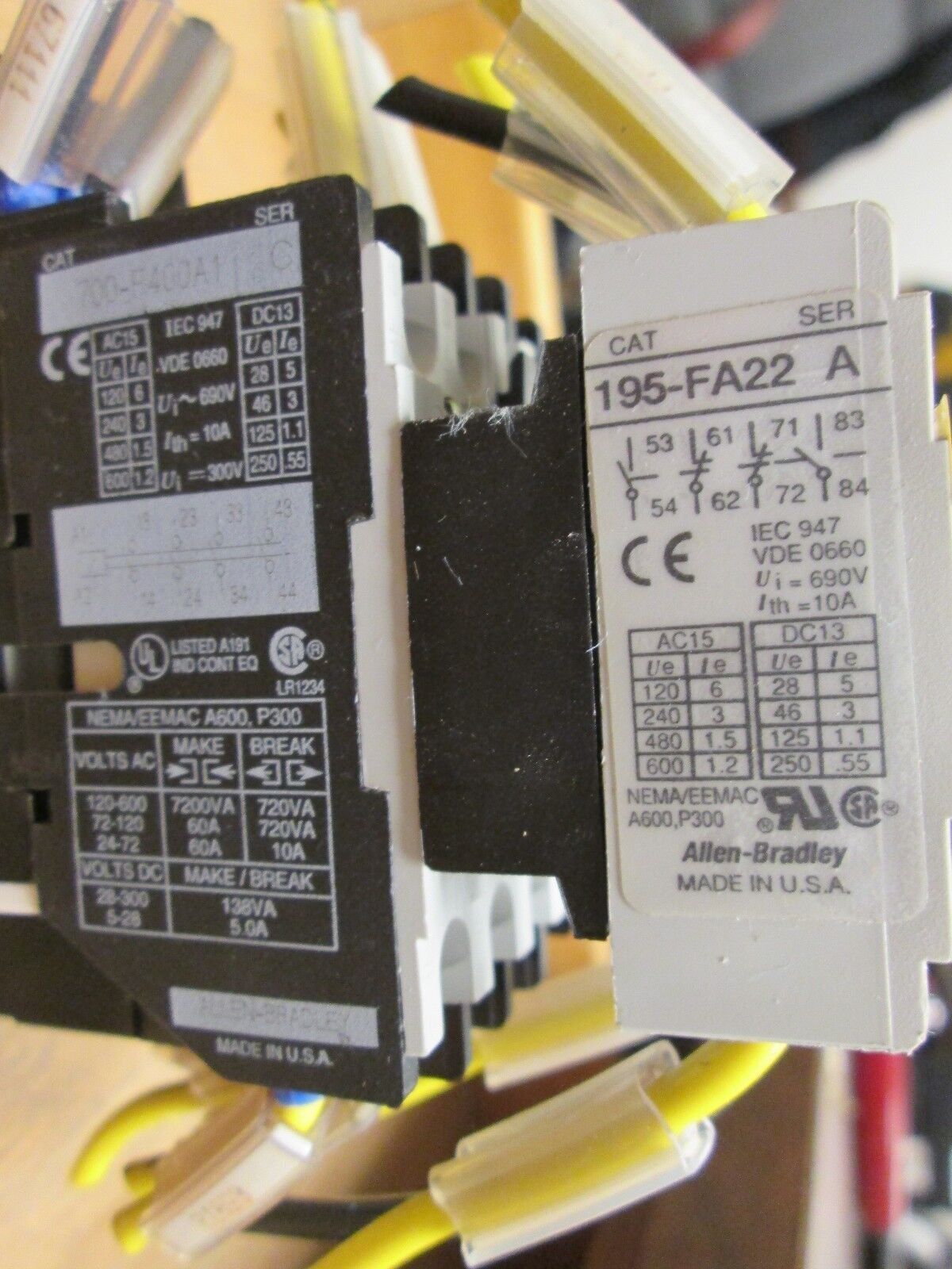 Allen-Bradley Contactor 700-F400A1 195-FA22 199-FSMA1 120V Coil Used