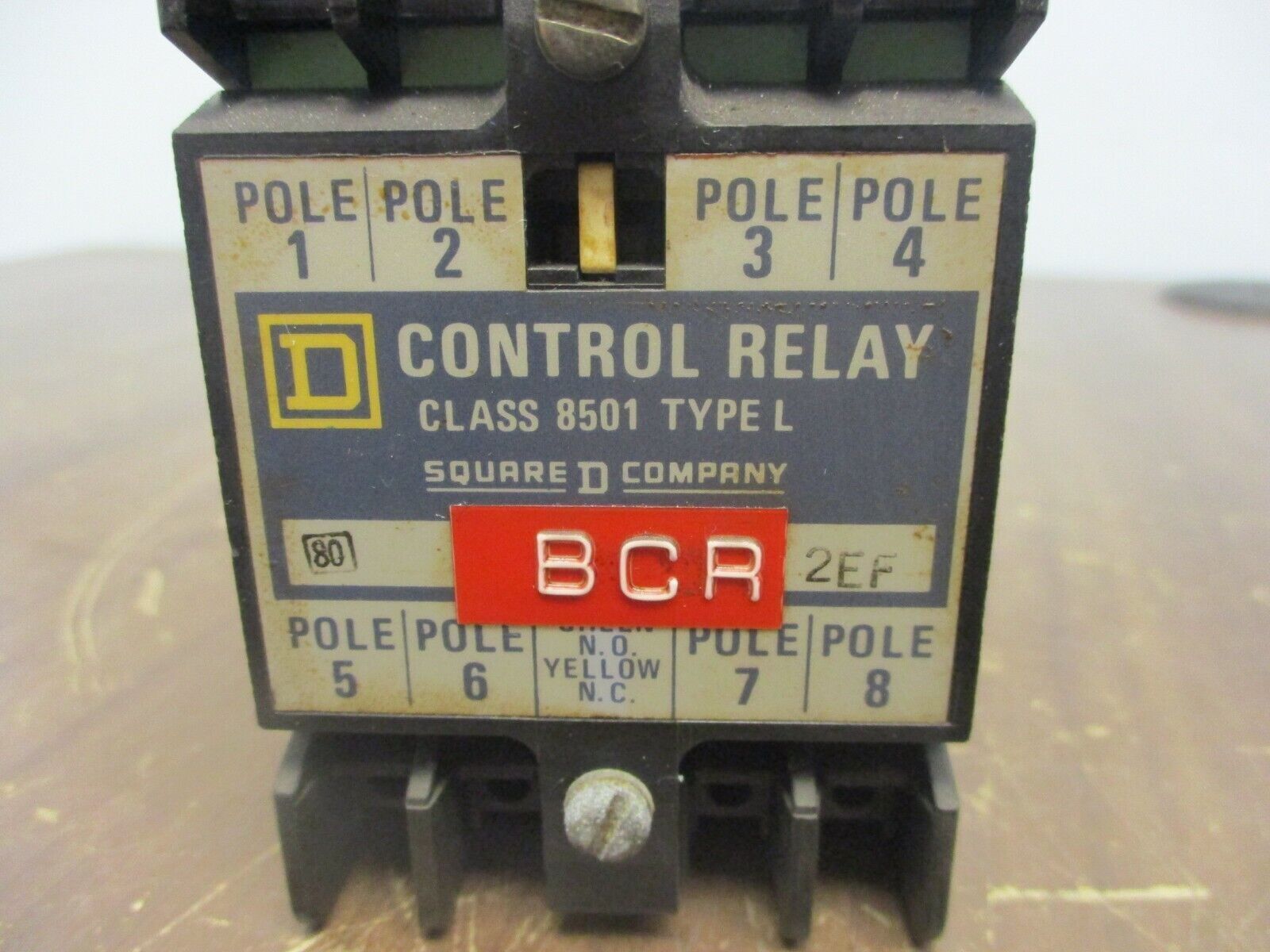 Square D Type L Control Relay 8501 L0-80 Ser. A 120V Coil 600V Used