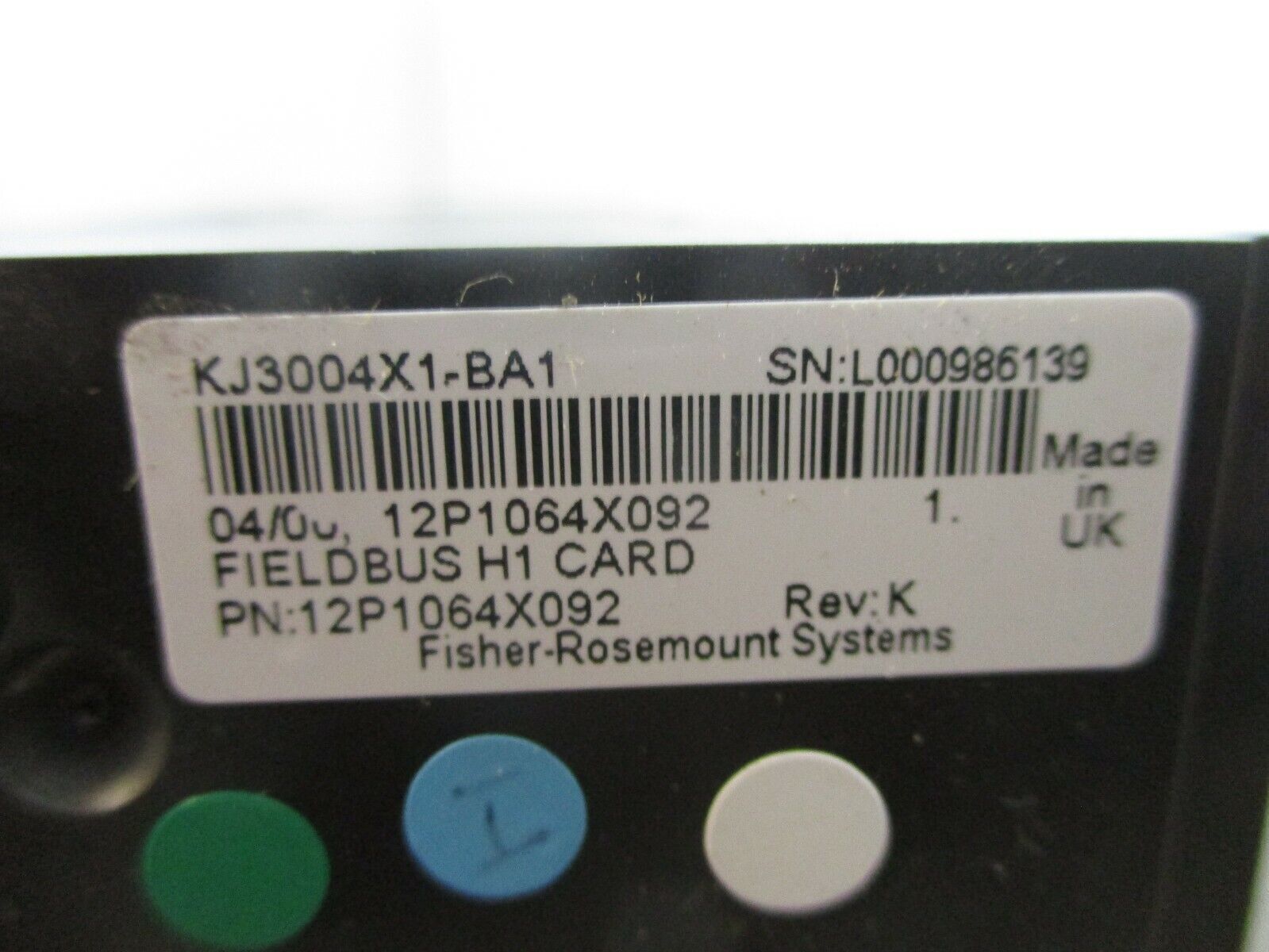 Fisher-Rosemount KJ3004X1-BA1 Fieldbus H1 Module 12P1064X092 Rev. K Used