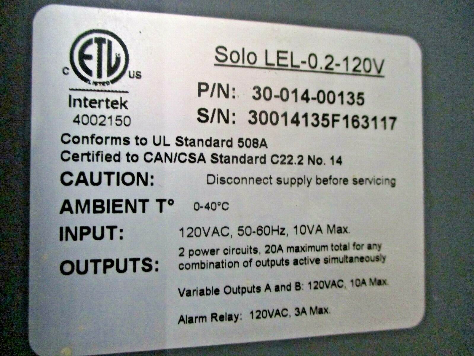 Once Solo LEL-0.2-120V AgriShift Lighting Controller 30-014-00135 Used