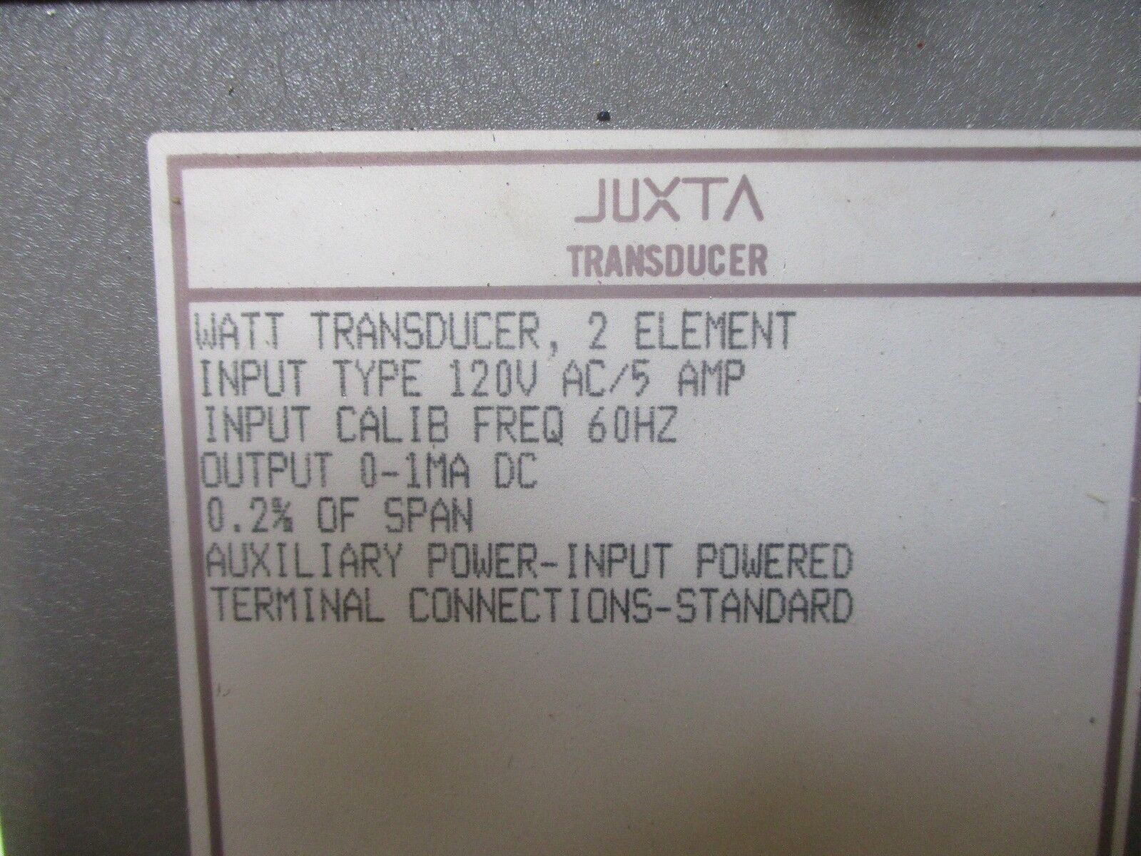 Yoksgawa Juxta Watt Transducer 248953-540-AFA-0-0 3Ph 3W 2Element Used