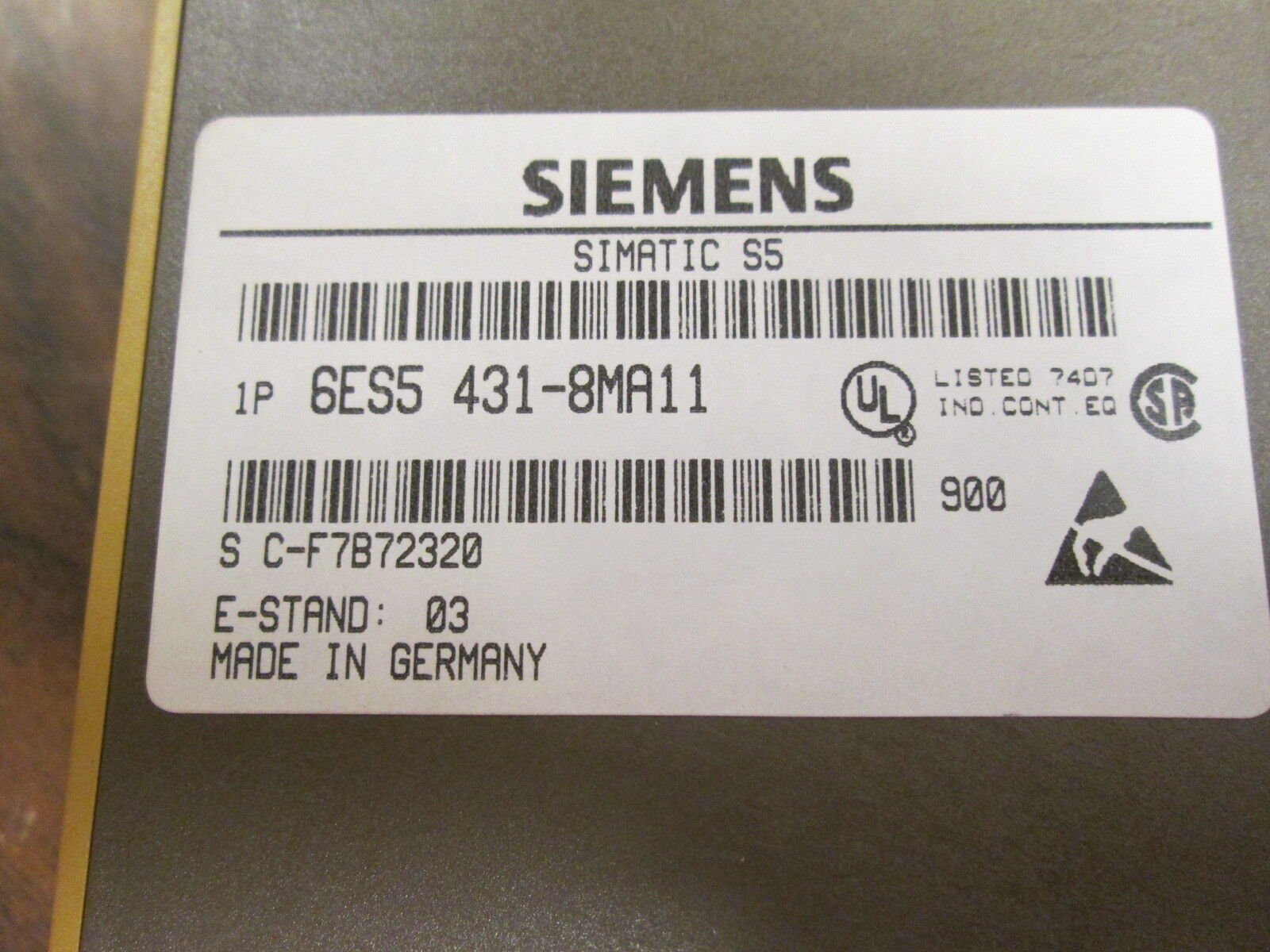 Siemens Simatic S5 Digital Input Module 6ES5 431-8MA11 8x24VDC Used