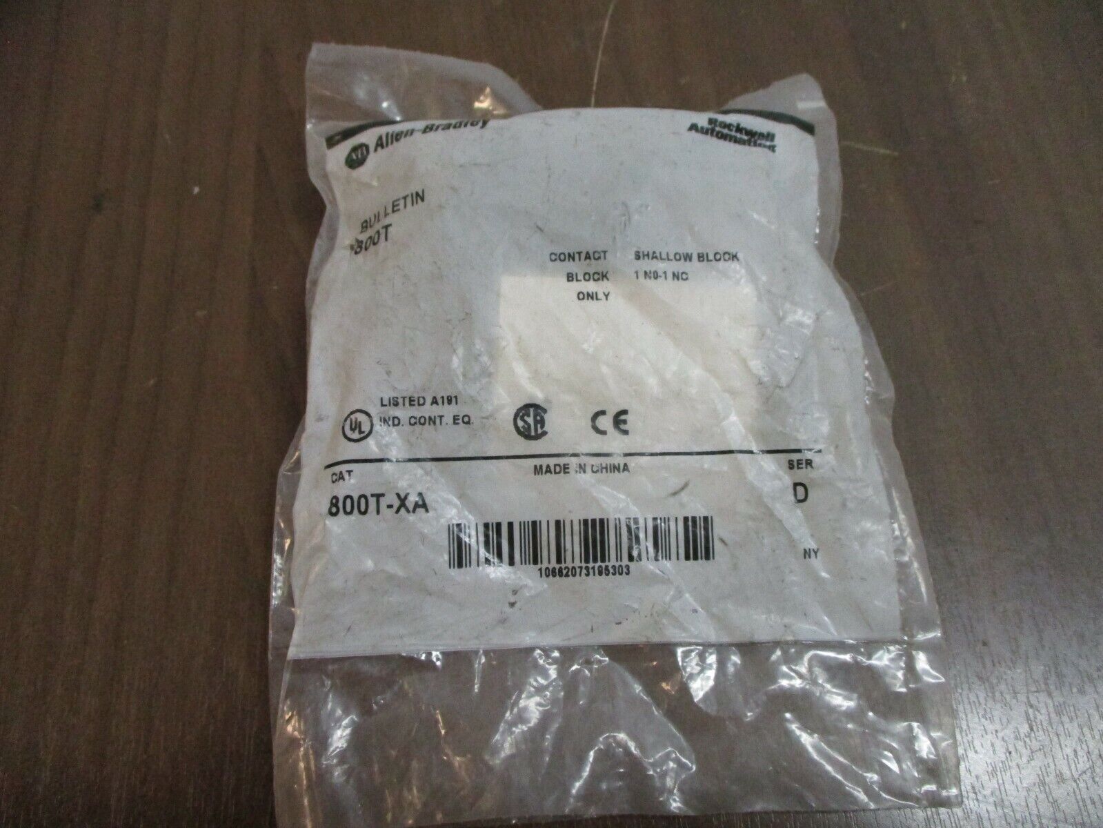 Allen-Bradley Shallow Contact Block 800T-XA Ser. D 1NO-1NC New Surplus