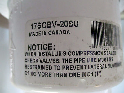 Boshart PVC Swing Check Ball Valve 17SCBV-20SU *Box of 5* New Surplus