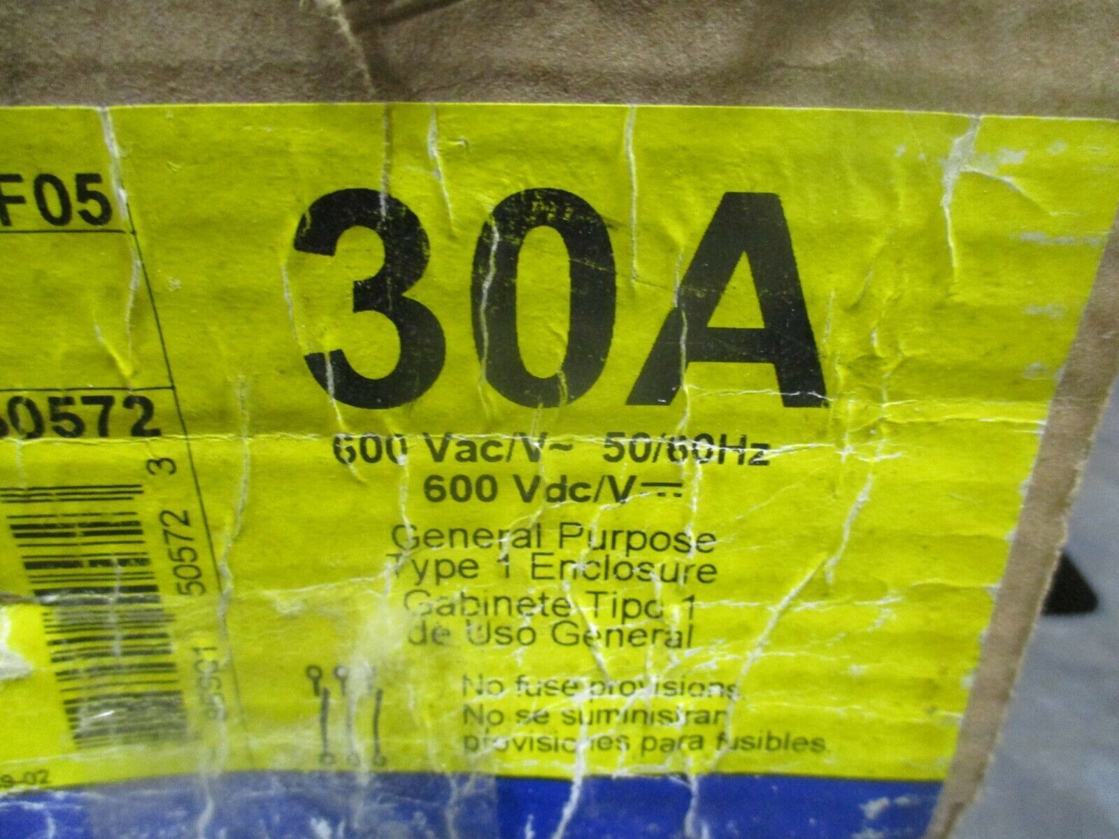 Square D Non-Fusible Safety Switch HU361 30A 600V New Surplus