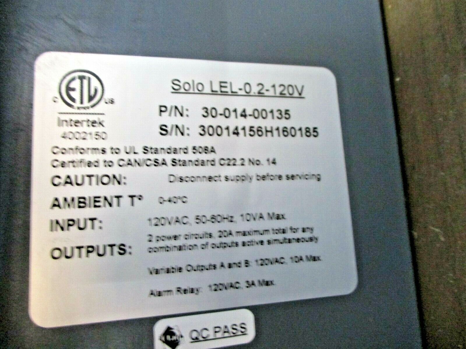 Once Solo LEL-0.2-120V AgriShift Lighting Controller 30-014-00135 Used