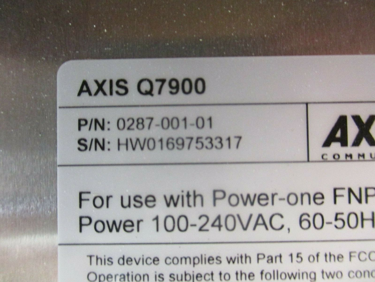 Axis Q7900 Rack 0287-001-01 Used